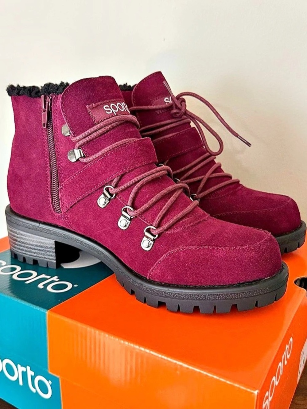 Sporto Katie Waterproof Ankle Boots Purple US 8 M Like New